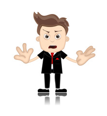 Ben Boy unfriendly Business Man Manager Boss Cartoon Illustratio