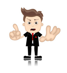 Ben Boy unfriendly Business Man Manager Boss Cartoon Illustratio