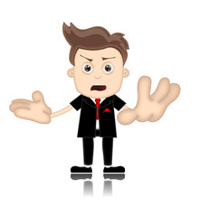 Ben Boy unfriendly Business Man Manager Boss Cartoon Illustratio