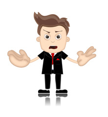 Ben Boy unfriendly Business Man Manager Boss Cartoon Illustratio