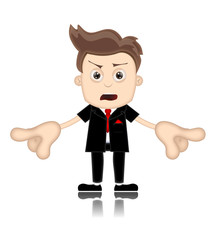 Ben Boy unfriendly Business Man Manager Boss Cartoon Illustratio