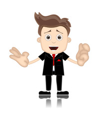 Ben Boy Friendly Business Man Manager Boss Cartoon Illustration