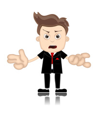 Ben Boy unfriendly Business Man Manager Boss Cartoon Illustratio