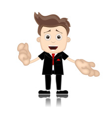 Ben Boy Friendly Business Man Manager Boss Cartoon Illustration