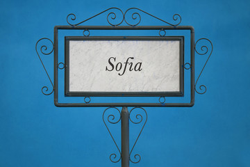 Sofia on a Signboard