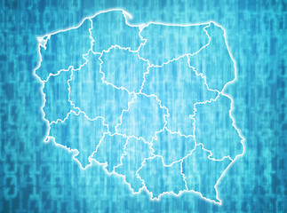 Naklejka premium poland administrative divisions