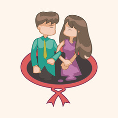 Valentine's day couple theme elements