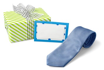 Day. Happy Fathers Day tag with neckties
