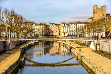 Canal de la Robine in Narbonne, Languedoc-Roussillon - France