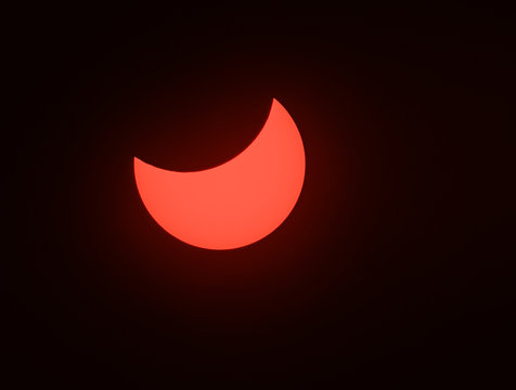 Solar eclipse phenomenon, real photo, Ukraine, 20 March 2015