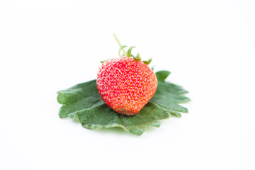 Strawberry on leaf