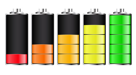 LED charging batteries. Vector.