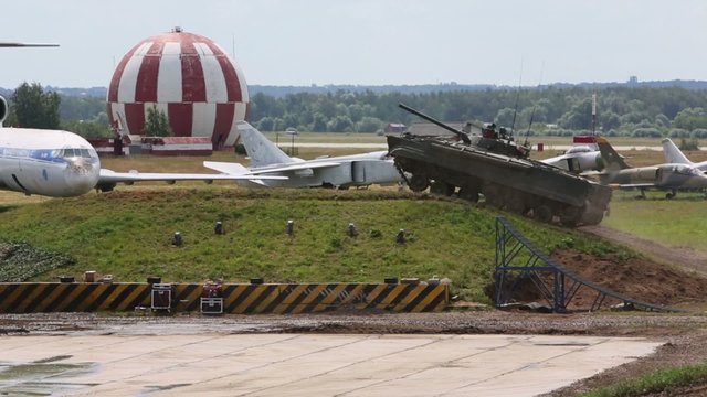Tracked infantry fighting vehicle BMP-3 on the show