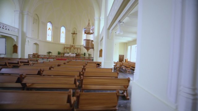 Information board, main hall of Evangelical Lutheran Cathedral