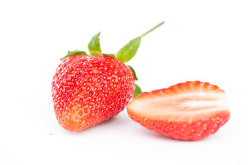 Strawberries on white background