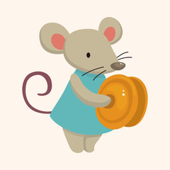 animal mouse playing instrument cartoon theme elements