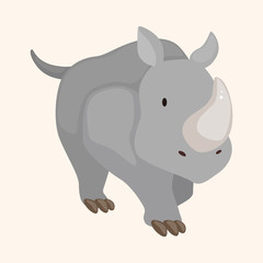 animal rhinoceros cartoon theme elements