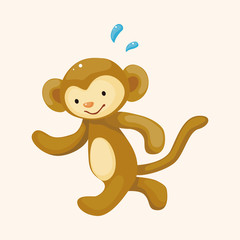 Animal doing sports cartoon theme elements