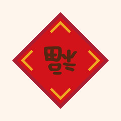 Chinese New Year theme elements, Chinese couplets with Chinese w