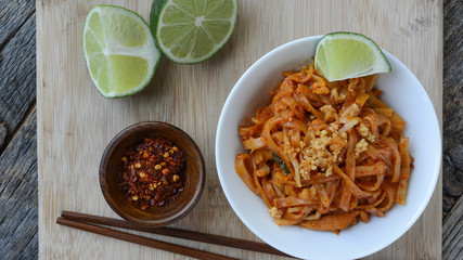 Thai style noodles or Pad Thai (Thai cuisine)