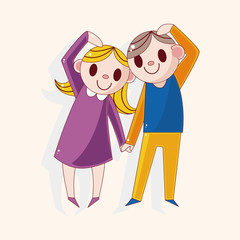 Valentine's day couple theme elements
