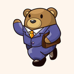 animal worker cartoon theme elements