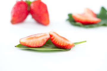 Strawberry on leaf