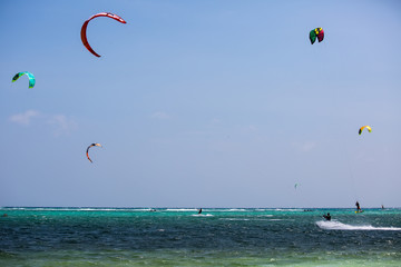 kitesurfers on a boracay
