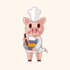 animal chef cartoon theme elements