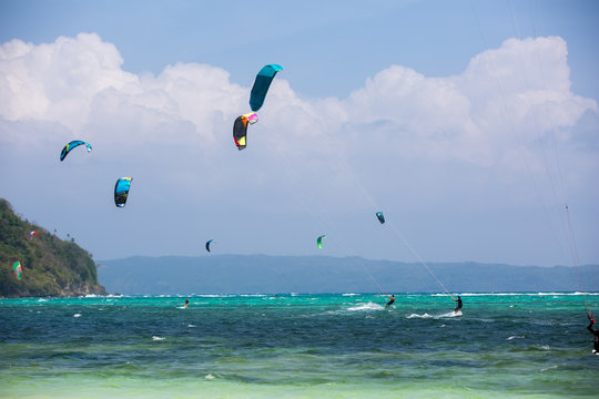 kitesurfers on a boracay