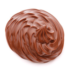 Chocolate cream swirl isolated on white background cutout