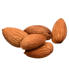 almond nuts isolated on white background close up