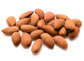 almond nuts isolated on white background close up