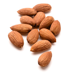 almond nuts isolated on white background close up