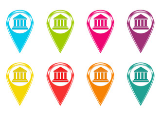 Set of icons for markers on maps with legal symbol