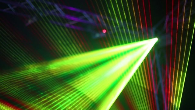 Flashing color stroboscopes at lighting equipment exhibition
