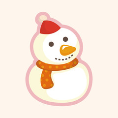 snowman cartoon theme elements