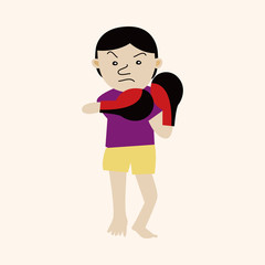 lady girl cartoon theme elements