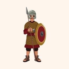 Medieval character cartoon theme elements