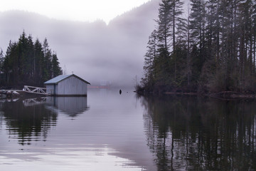 Fototapeta premium Boat house on lake