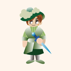 Medieval character cartoon theme elements