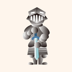 Medieval character cartoon theme elements