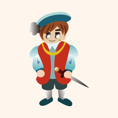 Medieval character cartoon theme elements