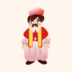 Medieval character cartoon theme elements