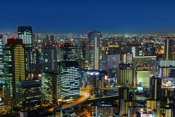 Skyline of Umeda District in Osaka