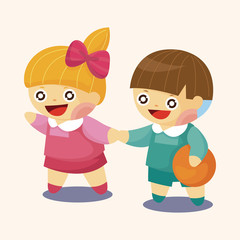 Kindergarten children theme elements