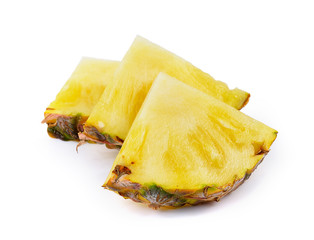 Pineapple slices isolated on white background