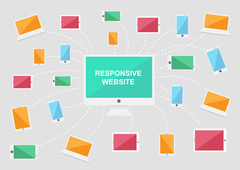 computer and device icons, responsive website icons