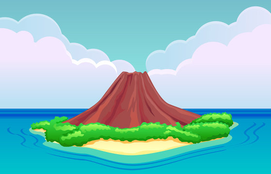 Dormant volcano island vector image