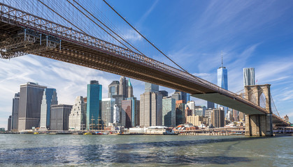 Fototapeta premium Nowy Jork Brooklyn Bridge Manhattan skyline